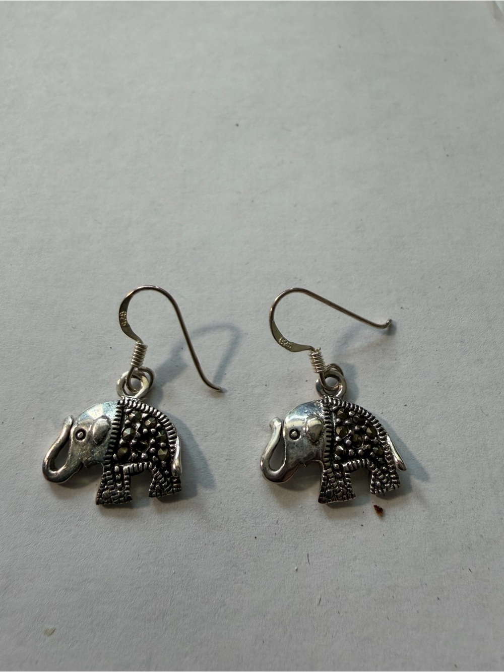 Silver Elephant Dangle Earrings - Women's Jewelry